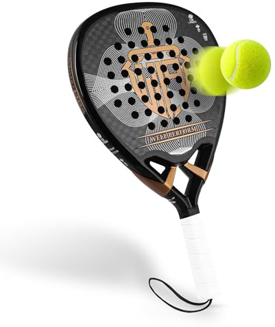 WELL PERFORM Carbon Fiber Padel Racket – Lightweight Pala De Padel with 12K Carbon Surface, EVA Memory Foam Core & Anti-Shock Grip | Premium Paddle Tennis Racket for Power Control & Comfort