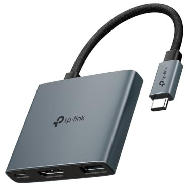 TP-Link UH3020C USB C Hub PD100W, 4K 60Hz HDMI, 5Gbps USB-A 3.0, Plug & Play, Kompatibel mit Mac OS, Windows, Linux, iPadOS, iOS, Android, ChromeOS, Nintendo