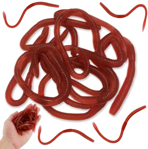 10 Piezas De Lombrices Artificiales, Cebos De Pesca Realistas De Goma Suave Y Elástica, Accesorios para Cebos Vivos para Bromas Inquietantes, Cebos De Silicona