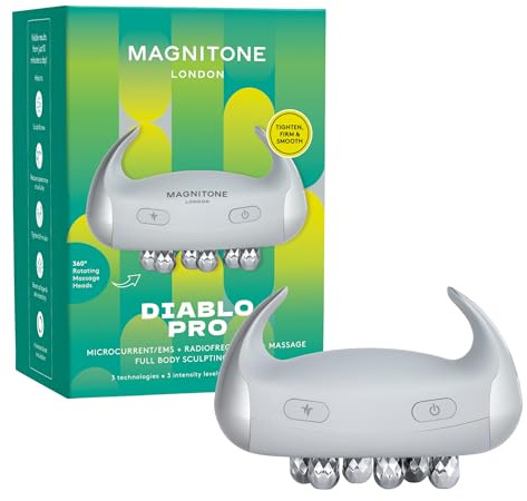 Magnitone Diablo Pro helkroppsskulpturenhet - EMS-mikroström, radiofrekvens och massage - 3 intensitetsnivåer - trådlös, bärbar, 70 minuters batteri - för