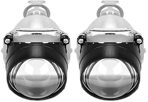 FGGHDR Faro Delantero Lente Proyector Bi-Xenón Automóvil 2.5 Pulgadas Bombilla H1 Alta Casquillo Faro H4 H7 Lentes Reajuste Automático(2piece H1 Led Bulb)