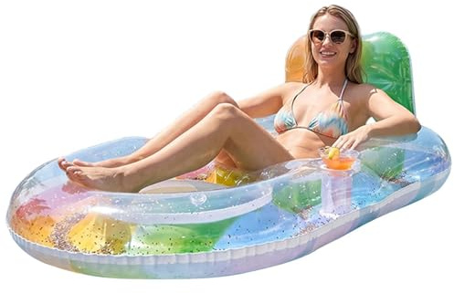Uppblåsbar pool flyter halkfri flytande lounge stol | Poolstol sjö flyter för vuxna för strand sjö flod utomhus resor camping fest sommar simning solning