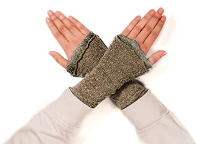 Aga's Own Warmers for Women – Fingerlose Handwärmer – Handschuhe für drinnen und draußen, fingerlose Handschuhe - Armwärmer - Goth Accessoires – Beige