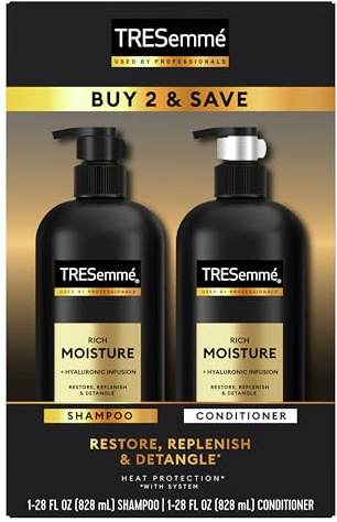 TRESemmé Rich Moisture Shampoo and Conditioner 2 Count Rich Moisture for Dry Hair Formulated With Vitamin E and Biotin 28 oz