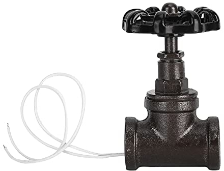 Tissting G1/2in Elektrische Lampe Licht Drehschalter, Vintage Steampunk Wasserleitung Handrad Ventil Lichtschalter mit Draht für Home Bar Dekoration