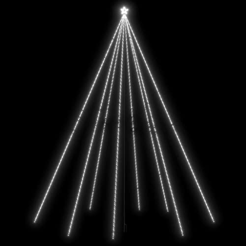 vidaXL LED Weihnachtsbaum Tannenbaum Christbaum Indoor Outdoor 1300 LEDs Weihnachtskegelbaum Lichterbaum Weihnachtsdeko Weihnachtsbaumbeleuchtung Kaltweiß 8m
