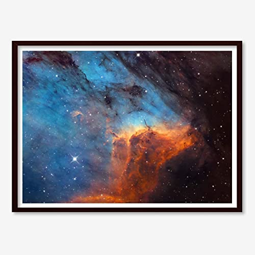 Astrography Poster gedruckt The Pelican Nebula - Wandkunst Weltraum Deko für Büro, Wohnzimmer, Schlafzimmer - Perfekt NASA und Astronomie thematische Geschenke (classic, 140 x 100 cm)