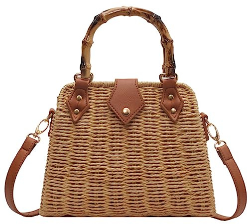 Cross Body Handbags for Women Straw Woven Beach Bag 2026 Summer Handmade Purses Wicker Rattan Bag Holiday