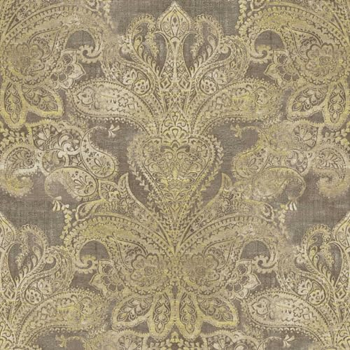 BRICOFLOR Tapete orientalisches Muster Paisley Vliestapete mit Ornamenten braun gold ideal für Wohnzimmer und Schlafzimmer