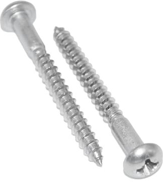 Tornillos para madera 3 x 20, 100 unidades, acero inoxidable A2/V2A, semicirculares con ranura en cruz, cabeza semicircular, PZ Pozidrive, DIN 7996