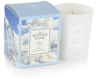 ASHLEIGH & BURWOOD Vela en tarro con aroma a lino fresco que dura hasta 14 horas para la vela votiva en miniatura