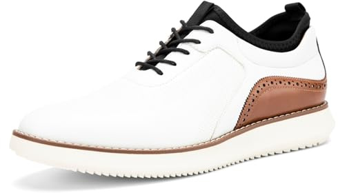 MEIJIANA Chaussure Homme Ville Business Chaussures à Lacets Oxford pour Hommes Costume Mariage Dressing Chaussures, Blanc-2, 42 EU (9 UK)