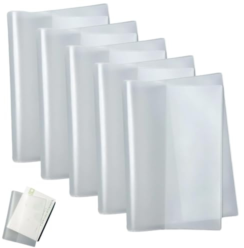 5 fundas para tarjetas de identificación A6, funda transparente doble para Carné de Vacunación, Pasaporte, Tarjeta de Crédito, Impermeables y Resistentes al Desgaste, 148 x 105 mm