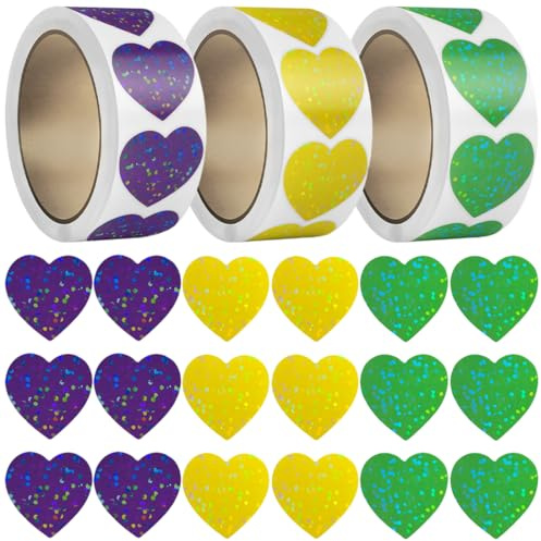 JYNVO 3 Rollen Aufkleber, Herzförmige Klebepunkte auf Rollen, Punktförmige Aufkleber zum Markieren, Punktförmige Aufkleber eignen sich für DIY, Kalender, Aufbewahrung und Planer