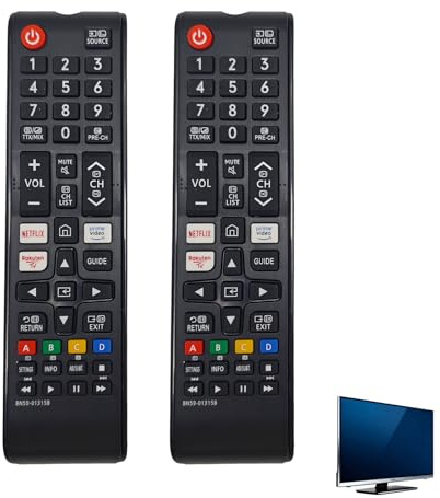 Lot de 2 Télécommandes Universelles Compatible Téléviseurs Samsung, Compatible avec Crystal UHD, Neo QLED, 4K, 8K et Smart TV, Télécommandes de Remplacement BN59-01315B pour Tous Les Modèles