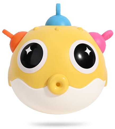 Bebamour Baby Silicone Teether Toy with Rattle, Fish Sensory Grasping Toy for Newborn Babies 0 Months+, Food Grade Silicone & ABS Chew Toy, Easy Hold Infant Sensory Toy Gift Box