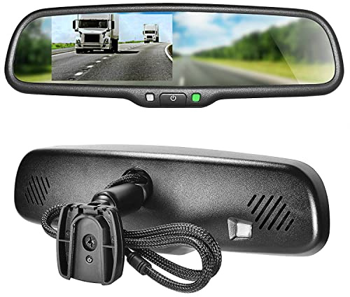 Master Tailgaters 10.5 OEM Rear View Mirror with 4.3 LCD Screen | Rearview Universal Fit Mount | Auto Adjusting Brightness LCD | Anti Glare | Full Original Mirror Replacement | Easy to Install