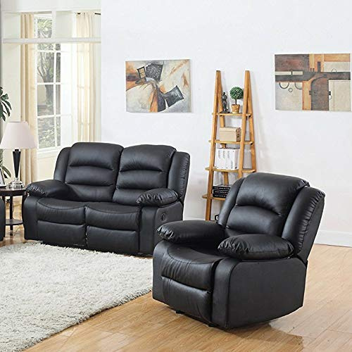 DProT Recliner Sofa Leather bonded Reclining Sofa Suite Sofas Chair 3 2 or 1 (1 Seat Chair + 2 Seater Sofa)