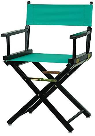 Casual Home Director's Chair Black Frame-Teal Canvas Regiestuhl, Holz, Schwarzer Rahmen/blaugrüne Leinwand, 18 - Classic Height