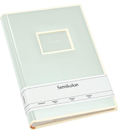 Semikolon 364071 300 Pockets Album - 22,5 x 32,8 cm - 100 Seiten cremefarben, für 300x 10x15 Fotos - moss pastell-grün