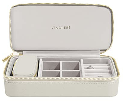 Stackers Oatmeal Large Zipped Jewellery Box