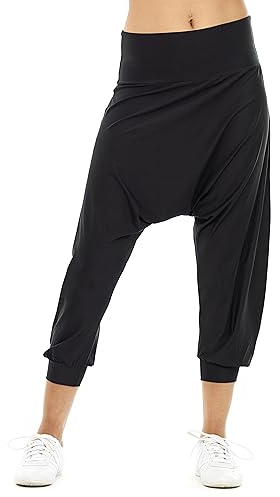 Winshape Damen Super Leichte Functional 7/8-haremshose Hp301 Trainingshose, Schwarz, M EU