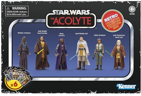 Star Wars Retro Collection The Acolyte Multipack, 9.5-cm Action Figure 6-Pack
