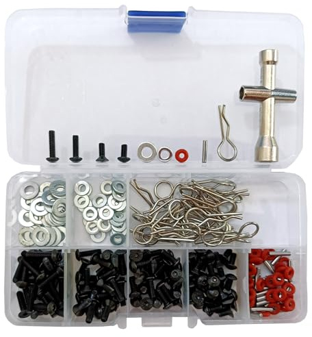 240-pezzi RC Auto Kit di Strumenti di Riparazione Set Hardware di Fissaggio per 1/10 Scala RC Modello Auto Parti