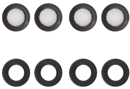 Nicear 8 delar 3/4 tums duschhuvudsfilterbrickor och tätningsnätfilterpackningar Läckagesäkra Hållbara och lätta för 1/2 tums fasta eller handhållna duschslangar