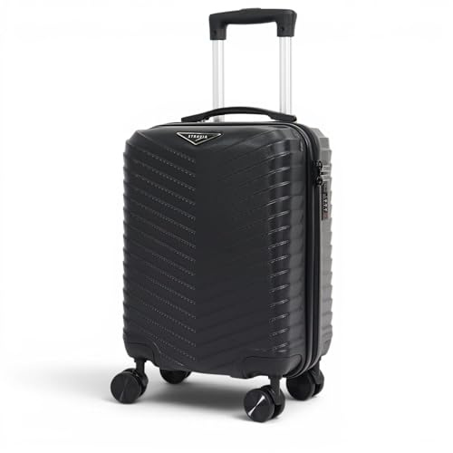 STRAVIA – Vic – Valise Cabine Small 45 cm – Bagage à Main Avion – ABS légère et résistante – Serrure à Code sécurisée – 4 Roues Double Ultra fluides – Black – 46 x 32 x 20 cm