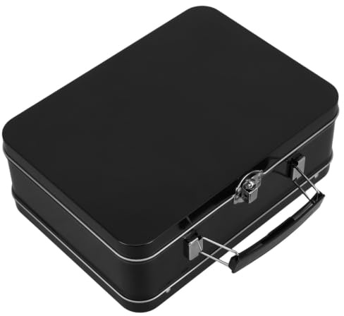 TOYANDONA Caja de Almacenamiento y Tapa Abatible de Estaño Vintage con Cerradura y Asa, Diseño Portátil para Organizar Joyas y Galletas en Escritorio o Fiesta