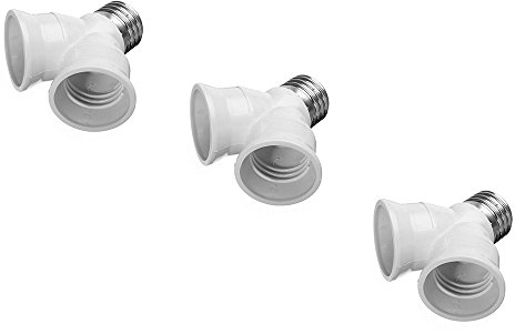 FINELED E27 auf 2 E27 Splitter Lichtadapter, E27 Zwillings-Lampenfassung für Glühbirnenfassung