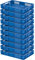 lot de 10 Bac gerbable normes Europe à parois et fonds ajourés - L x l x h 600 x 400 x 90 mm - bleu