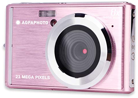 AGFA Photo Realishot DC5200 - Kompaktes Digitalkamera, 21MP, 2,4” LCD-Bildschirm, 8X Digitalzoom, HD 720p Video, Lithiumbatterie, SD-Karten, Szenenmodi - Rosa