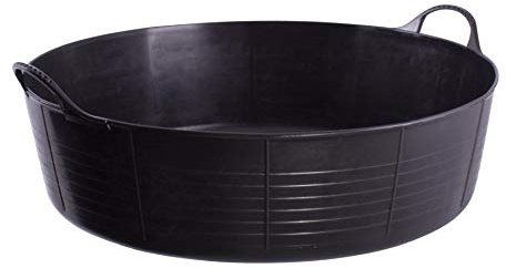 KetoPlastics Black 35 Litre Large Shallow Flexible 2-Handled Recycled Tub Dog Pool, Bath