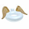 CKB LTD Aufblasbarer Schwimmring Pool Float mit goldenen Engelsflügeln Aufblasbarer Schwimmbad schwimmt schwimmt Sommer Urlaub Neuheit Schwimmschläuche Ringe für Erwachsene, Weiß und Gold