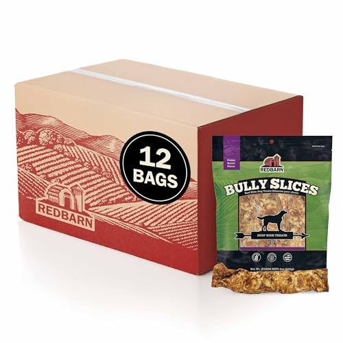 Redbarn Pet Products Bully Slices Beef Hide Dog Treats, Peanut Butter Flavor - Slow Roasted Grain-Free Rawhide Chew No Artificial Preservatives - 9 oz. 12 Bags
