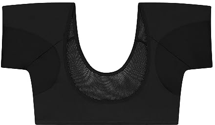 Confidenceforall | Anti-Transpiration College Top | sans Auréoles de Transpiration | Idéal pour l’École | sous-Vêtements Bambou | Anti-Transpiration pour Été | Noir Taille S