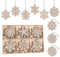 18 x Schneeflocken aus Holz,9 Designs Christbaumschmuck Holz Schneeflocke,7,5cm Holzanhänger Weihnachten mit Hanfseil,Unvollendete Christbaumanhänger aus Naturbelassenem Holz für Christbaumanhänger
