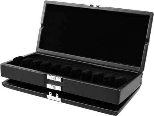 Durable Double Layers Genuine Leather Bassoon Reeds Storage Case Box Holder for 20 Bassoon Reeds Black