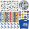 Police Party Favors Kit, Police Party Decorations, 72Pcs Temporary Tattoos, 12Pcs Police Officer Slap Bracelets, 50Pcs Police Stickers,12Pcs Mini Police Toy Cars, 12Pcs button badge, 12Pcs Gift Bags