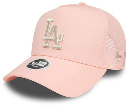 New Era Gorra de camionero de Los Angeles Dodgers rosa para mujer