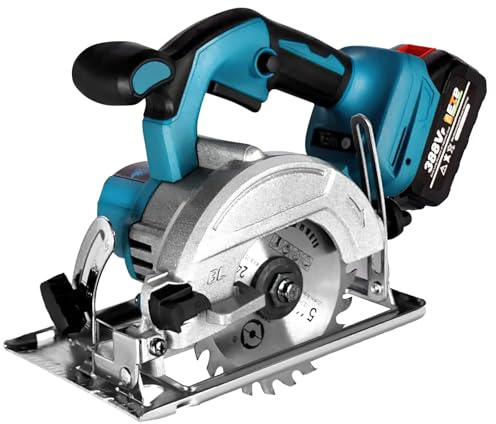 Sega circolare senza fili per batteria Makita 18 V, motore senza spazzole, profondità di taglio e angolo di inclinazione regolabili, per legno morbido e duro, con batteria*1, senza lama