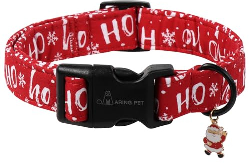 ARING PET Collier de Noël pour chien, Collier mignon à flocons de neige avec boucle rapide en plastique, collier confortable en coton pour chiens garçons et filles
