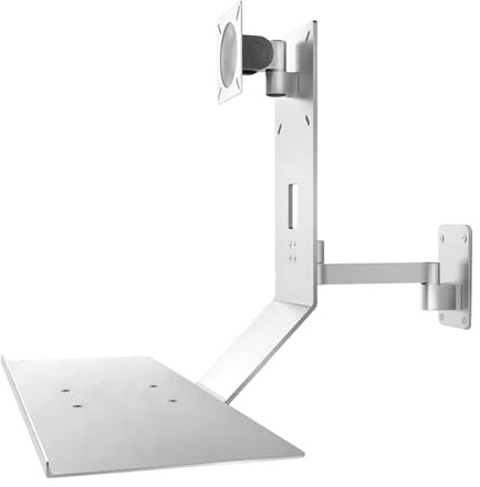 Wall Mount Monitor Stand with Adjustable Keyboard Tray for Home Office, Compatible with Standard VESA Mounts