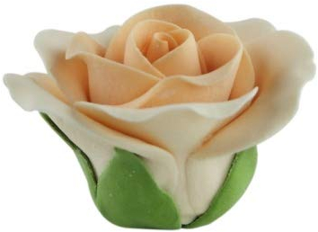 COXIMUS backen und mehr Feinzuckerrosen apricot groß 50mm 6 Stck | Zuckerblumen zur Dekoration von Kuchen und Torten