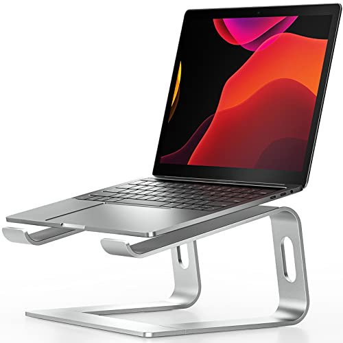 Nulaxy Laptop Stand for Desk, Aluminum Laptop Riser, Ventilated Computer Stand Compatible with MacBook Pro/Air, Dell XPS, HP, Lenovo More 10-16” Laptops (Silver)