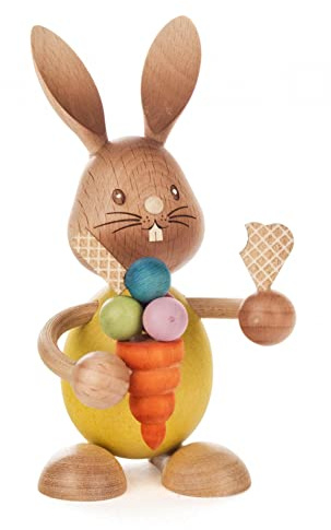 Rudolphs Skattkista, påskhare, med EIS, 7 x 13 x 9 cm, ny hare, trähare, påskdekoration, påskfigur, malmberg
