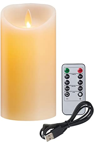 Koelaa Candele LED Ricaricabili Senza Fiamma - Telecomandate Con Timer, Tremolanti - Per Festivals Decoration - 7.5 * 15cm