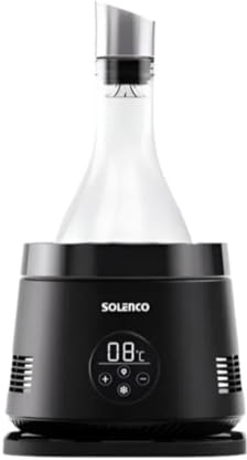 Solenco Life - Enfriador de vino con decantador integrado, temperatura de servicio de precisión, refrigeración termoeléctrica, diseño LED elegante, 60 W de eficiencia energética